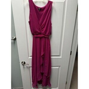 NWT SLNY Maxi‎ Dress Sleeveless Chiffon Women’s Size 16 Pink/Fuchsia or Blue